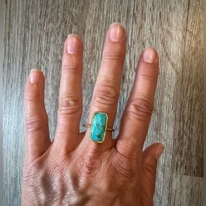 14k gold filled natural turquoise stone ring
